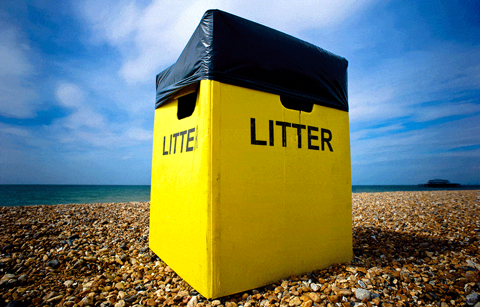 Keep Brighton beach Clean - Litter Bin on Brighton Beach