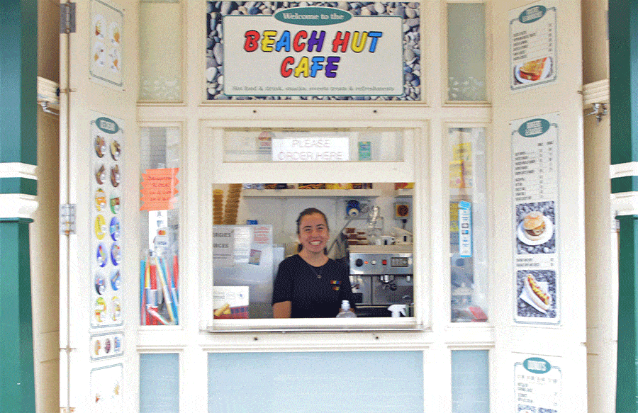 Beach Hut Cafe Menu and a smile on Brighton beach